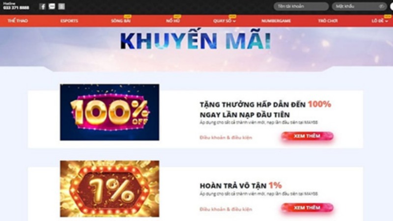 Tặng 100% nạp lần đầu cho hội viên khi tham gia